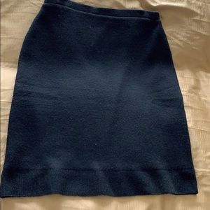 J Peterman black fully-lined mid-length wool skirt